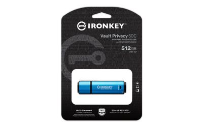 Kingston Technology IronKey 512GB USB-C Vault Privacy 50C AES-256 Encrypted, FIPS 197_3