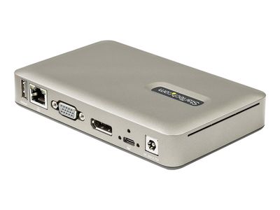 StarTech.com USB C Dock, USB-C to DisplayPort 4K 30Hz or VGA, Mini USB-C Laptop Docking Station with 65W Power Delivery Pass-Through Charging, 4-Port USB 3.1 Gen 1 Hub, GbE - Universal USB Type C Port Replicator (DKM30CHDPDUE) - Dockingstation - USB-C 3.2_3