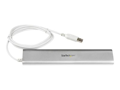 StarTech.com 7 Port kompakter USB 3.0 Hub mit eingebautem Kabel - Aluminium USB Hub - Silber - USB-Umschalter für die gemeinsame Nutzung von Peripheriegeräten - 7 Anschlüsse_2