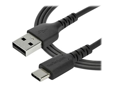 StarTech.com 2m USB A to USB C Charging Cable - Durable Fast Charge & Sync USB 2.0 to USB Type C Data Cord - Aramid Fiber M/M 60W Black - USB Typ-C-Kabel - 2 m_2