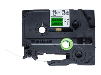 Brother Labels FLE7511 - 72 pcs. - 21 mm x 45 mm - Black on Green_thumb