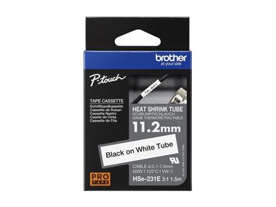 Brother Heat Shrink Tubing P-Touch HSe-231E - 1.12 cm x 1.5 m - Black on White_1