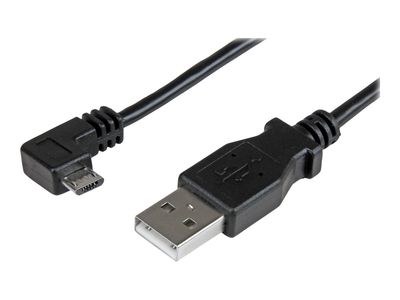 StarTech.com 1m 3 ft Micro-USB Charge-and-Sync Cable - Right-Angle Micro-USB - M/M - USB to Micro USB Charging Cable - 30/24 AWG (USBAUB1MRA) - USB cable - 1 m_thumb