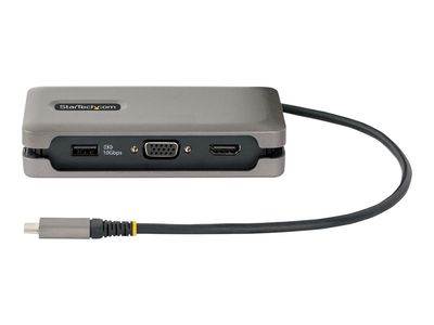 StarTech.com USB-C Multiport Adapter, HDMI/VGA, 4K 60Hz Video, 3-Port USB Hub, 100W Power Delivery Pass-Through, GbE, USB Type-C Travel Dock w/ Charging, 1ft/30cm Wrap-Around Cable - Mini Laptop Docking Station (DKT31CVHPD3) - Dockingstation - USB-C - VGA_2