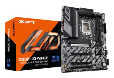 GIGABYTE Z890 UD WIFI6E Motherboard - Supports Intel Core Ultra (Series 2) CPUs, 12+1+2 phases VRM, up to 8800MHz DDR5 (OC), 1xPCIe 5.0 + 2xPCIe 4.0, Wi-Fi 6E, 2.5GbE LAN, USB 4_thumb