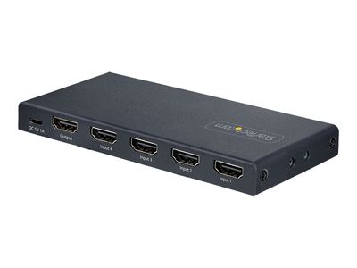 StarTech.com 4-Port 8K HDMI Switch, HDMI 2.1 Switcher 4K 120Hz HDR10+, 8K 60Hz UHD, HDMI Switch 4 In 1 Out, Auto/Manual Source Switching, Remote Control and Power Adapter Included - 7.1 Channel Audio/eARC (4PORT-8K-HDMI-SWITCH) - Video/Audio-Schalter - 4_7