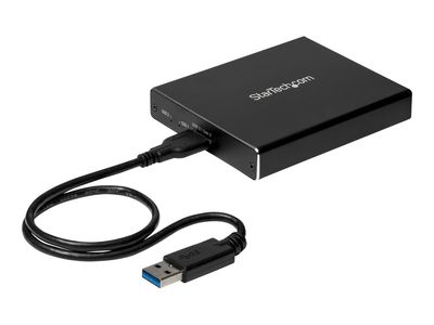 StarTech.com Dual-Slot Hard Drive Enclosure for M.2 SATA SSDs - USB 3.1 (10Gbps) - Aluminum - M.2 to SATA - Raid Drive Enclosure (SM22BU31C3R) - flash storage array_thumb
