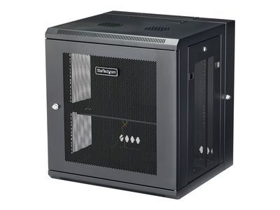 StarTech.com 12U 19" Wall Mount Network Cabinet, 16" Deep Hinged Locking IT Network Switch Depth Enclosure, Vented Computer Equipment Data Rack with Shelf & Flexible Side Panels, Assembled - 12U Vented Cabinet (RK12WALHM) - rack enclosure cabinet - 12U_1