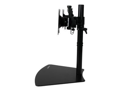 StarTech.com Dual Monitor Mount - Supports Monitors 12" to 24" - Adjustable - VESA Monitor Stand for Desk - Low Profile Base - Horizontal - Black (ARMBARDUO) - stand (adjustable arm)_4