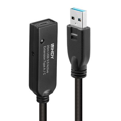 Lindy 43375 USB Kabel USB 3.2 Gen 1 (3.1 Gen 1) 20 m USB A Schwarz_thumb