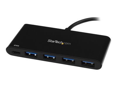 StarTech.com 4 Port USB C Hub with 4 USB Type-A Ports (USB 3.0 SuperSpeed 5Gbps), 60W Power Delivery Passthrough Charging, USB 3.1 Gen 1/USB 3.2 Gen 1 Laptop Hub Adapter, MacBook, Dell - Windows/macOS/Linux (HB30C4AFPD) - hub - 4 ports_4