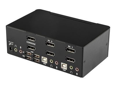 StarTech.com 2 Port Dual DisplayPort USB KVM Switch mit Audio - DisplayPort Desktop KVM Umschalter mit USB Hub - 4xUSB Buchse 2xDP Buchse - KVM-/Audio-Switch - 2 Anschlüsse_3
