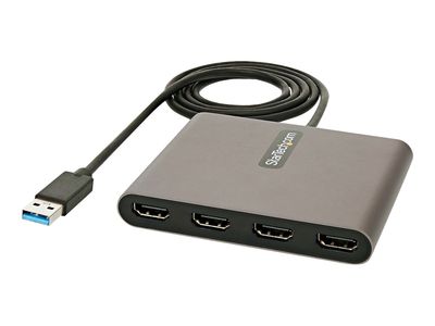 StarTech.com USB 3.0 auf 4x HDMI Adapter - Externe Video- und Grafikkarte - USB Typ-A auf Quad HDMI Display Adapter Dongle - 1080p 60Hz - Multi Monitor USB A auf HDMI Konverter - Windows (USB32HD4) - Adapterkabel - HDMI / USB - 1 m_thumb