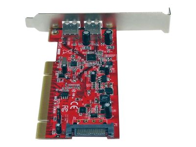 StarTech.com 2 Port USB 3.0 SuperSpeed PCI Schnittstellenkarte mit SATA-Stromanschluss - 2x USB 3.0 PCI Controller Karte - USB-Adapter - PCI-X - USB 3.0 x 2_6