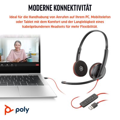 HP Poly Blackwire 3220 Stereo USB-C-Headset +USB-C/A Adapter (Packungseinheit)_6