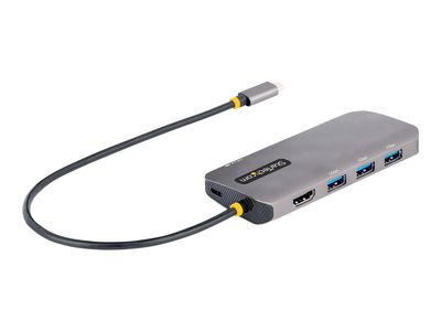 StarTech.com USB C Multiport Adapter, 4K 60Hz HDMI Video, 3-Port 5Gbps USB-A 3.2 Hub, 100W Power Delivery Passthrough, GbE, USB Type-C Mini Travel Dock with Charging, 12in/30cm Cable - USB C Laptop Docking Station (127B-USBC-MULTIPORT) - docking station -_5