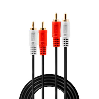 Lindy 35666 Audio-Kabel 20 m 2 x RCA Schwarz, Rot, Weiß_2