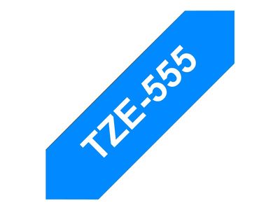 Brother laminated tape TZe-555 - White on blue_thumb
