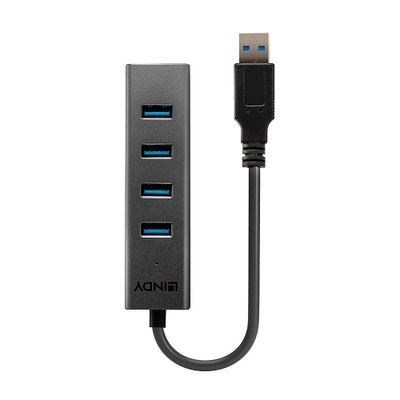 Lindy 43324 Schnittstellen-Hub USB 3.2 Gen 1 (3.1 Gen 1) Type-A 5000 Mbit/s Schwarz_2