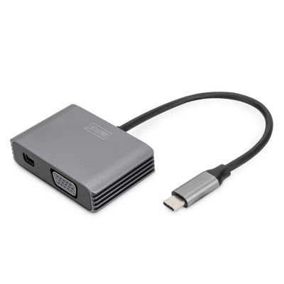 DIGITUS Grafik-Adapter DA-70825 - USB-C zu VGA / Mini DisplayPort - 20 cm_1