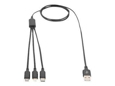 DIGITUS Lightning cable - USB/Micro-USB Type B/Lightning/USB-C - 1 m_2