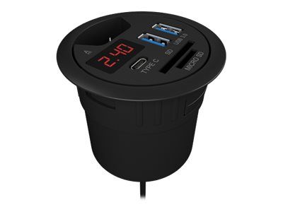 ICY BOX 3 port desk hub with SD/microSD card reader, USB Type-A port and charging current indicator IB-HUB1404_7
