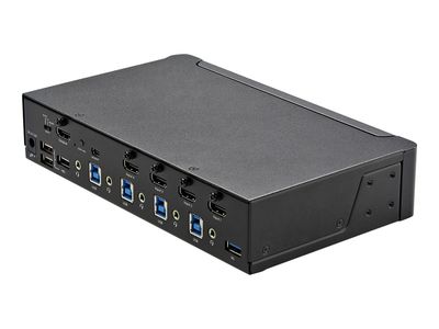 StarTech.com 4 Port HDMI KVM Switch - Einzelmonitor 4K 60Hz Ultra HD HDR - HDMI 2.0 KVM Switch mit 2 Port USB 3.0 Hub (5 Gbit/s) und 4x USB 2.0 HID, Audio - Hotkey - TAA (SV431HU34K6) - KVM-/Audio-Switch - 4 Anschlüsse - an Rack montierbar - TAA-konform_4