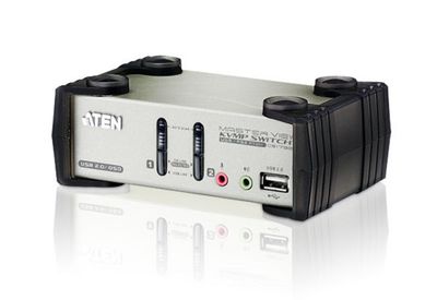 ATEN 2-Port USB - PS/2 VGA KVM Switch with Audio & USB 2.0 Hub (KVM Cables included)_thumb