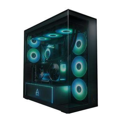 Case Arctic Xtender Vert. GPU Black/Clear Glass_thumb