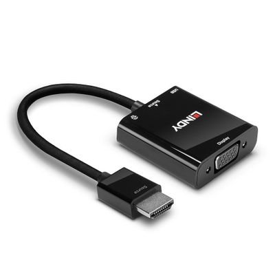Lindy 38285 Videokabel-Adapter 0,1 m HDMI Typ A (Standard) VGA (D-Sub) Schwarz_3