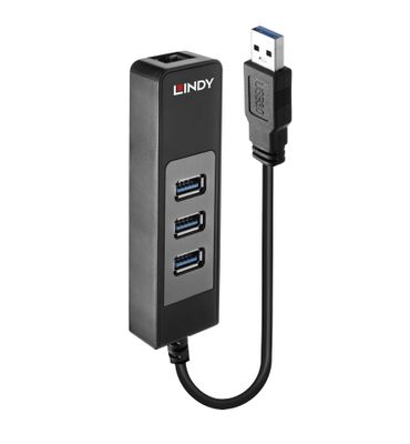 Lindy 43176 Schnittstellen-Hub USB 3.2 Gen 1 (3.1 Gen 1) Type-A 5000 Mbit/s Schwarz_thumb
