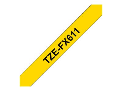 Brother TZe-FX611 - 6 mm - black on yellow_thumb