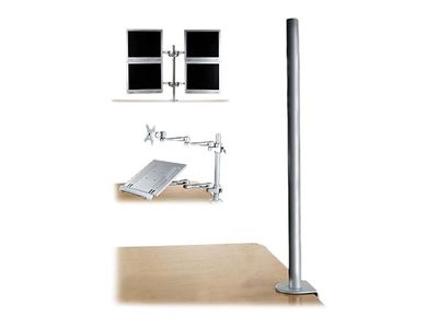 Lindy Desk Clamp Pole - mounting component - for LCD display / notebook - silver_thumb