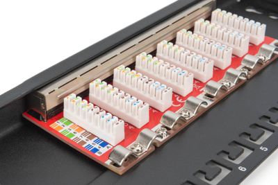 Digitus CAT 6A Slim Patch Panel, shielded, 8-port, 0.5 U, 10", black_2
