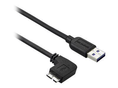 StarTech.com 1m 3 ft Slim Micro USB 3.0 Cable M/M - Left-Angle Micro-USB - USB 3.0 A to Micro B - Angled Micro USB - USB 3.1 Gen 1 (5Gbps) (USB3AU1MLS) - USB cable - 1 m_1