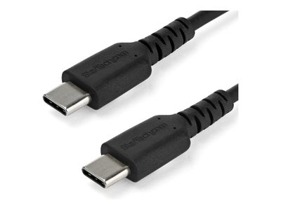 StarTech.com 2m USB C Charging Cable - Durable Fast Charge & Sync USB 3.1 Type C to C Charger Cord - TPE Jacket Aramid Fiber M/M 60W Black - USB-C cable - 2 m_thumb