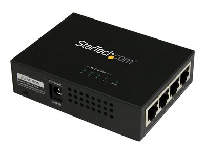 StarTech.com 4 Port Gigabit midspan - PoE+ Injektor - 802.3at/af - Wandmontierbar Power over Ethernet Midspan - Power Injector - 120 Watt_thumb
