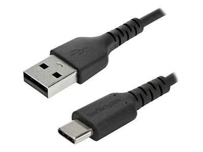 StarTech.com 2m USB A to USB C Charging Cable - Durable Fast Charge & Sync USB 2.0 to USB Type C Data Cord - Aramid Fiber M/M 60W Black - USB Typ-C-Kabel - 2 m_thumb