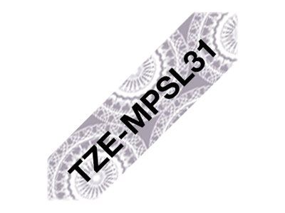 Brother laminiertes Schriftband P-Touch TZe-MPSL31 - 12 mm x 4 m - Schwarz auf Silber_2