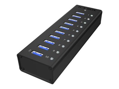 ICY BOX 10-port hub IB-AC6110 - with USB Type-A port and 1x charging port_3