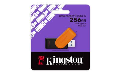 Kingston USB flash drive DataTraveler Exodia S - USB 3.2 Gen 1 - 256 GB - black/orange_3
