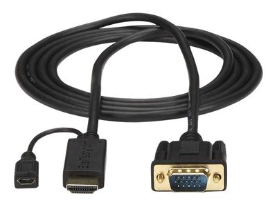 StarTech.com HDMI to VGA Cable – 6ft 2m - 1080p – Active Conversion – HDMI to VGA Adapter Cable for Your VGA Monitor / Display (HD2VGAMM6) - video converter - black_2