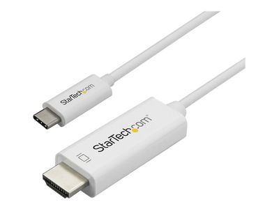 StarTech.com 3ft (1m) USB C to HDMI Cable - 4K 60Hz USB Type C DP Alt Mode to HDMI 2.0 Video Display Adapter Cable - Works w/Thunderbolt 3 (CDP2HD1MWNL) - external video adapter - VL100 - white_thumb