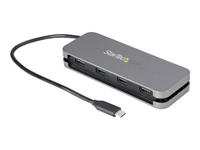 StarTech.com 4 Port USB C Hub - 4x USB-A - 5Gbps USB 3.0 Type-C Hub (USB 3.2/3.1 Gen 1) - Bus Powered - 11" Long Cable w/ Cable Management (HB30CM4AB) - hub - 4 ports_thumb
