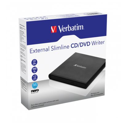 Verbatim slimline external DVD drive - external - Black_2