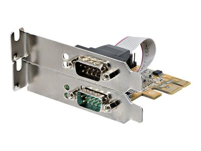 StarTech.com 2-Port PCI Express Serial Card, Dual Port PCIe to RS232 (DB9) Serial Interface Card, 16C1050 UART, Standard or Low Profile Brackets, COM Retention, For Windows & Linux - PCIe to Dual DB9 Card (21050-PC-SERIAL-LP) - serial adapter - PCIe 2.0 -_3