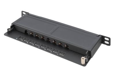 Digitus CAT 6A Slim Patch Panel, shielded, 8-port, 0.5 U, 10", black_8