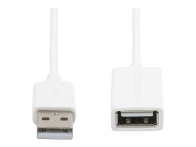 StarTech.com 1m White USB 2.0 Extension Cable Cord - A to A - USB Male to Female Cable - 1x USB A (M), 1x USB A (F) - White, 1 meter (USBEXTPAA1MW) - USB extension cable - USB to USB - 1 m_3