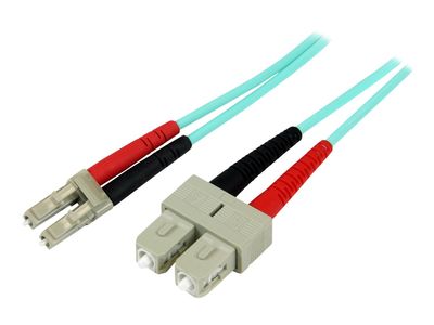 StarTech.com 2m Fiber Optic Cable - 10 Gb Aqua - Multimode Duplex 50/125 - LSZH - LC/SC - OM3 - LC to SC Fiber Patch Cable (A50FBLCSC2) - patch cable - 2 m - aqua_1
