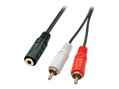 Lindy Premium audio adapter 35677 -  2x RCA (Cinch) / 3.5 mm jack socket - 25 cm_thumb